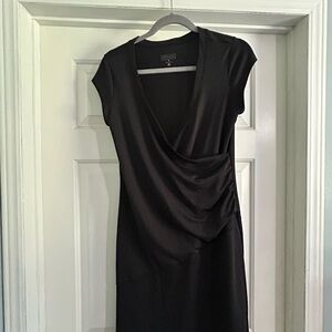 Athleta black fake wrap dress size medium